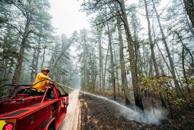 Sparked by fireworks, New Jersey forest fire is 90% contained, authorities say