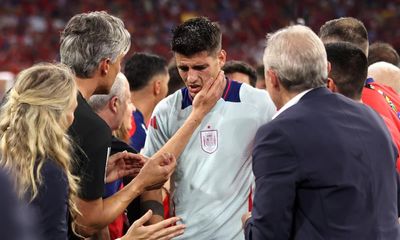 Álvaro Morata hurt after being slid into by security guard in Spain celebrations