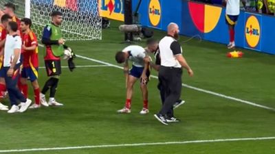 Spain's Álvaro Morata Undercut by Security Guard During Postgame Celebration