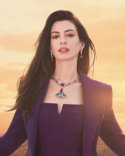 Anne Hathaway Stuns In Vibrant Purple Attire On Instagram