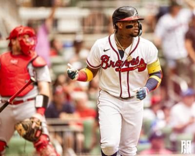 Ronald Acuña Jr. Shines Bright In Post-Game Celebration
