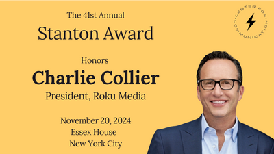 Charlie Collier Will Get CFC’s Frank N. Stanton Award in November