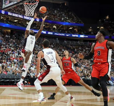 Watch: Steph Curry connects with LeBron James for lob dunk during Team USA’s win vs. Canada