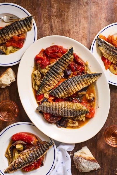 José Pizarro’s recipe for chilli-spiked escalivada with fried mackerel