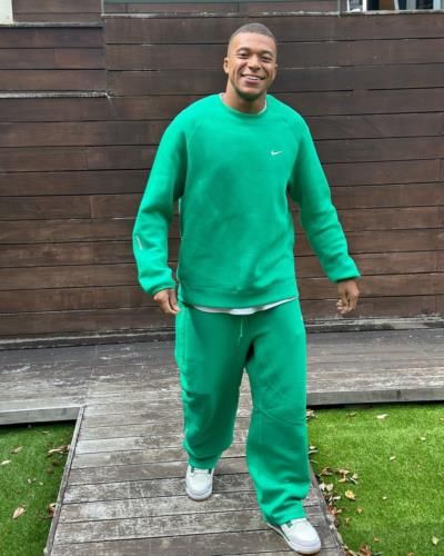 Kylian Mbappé Radiates Charm In Green Outfit While Strolling