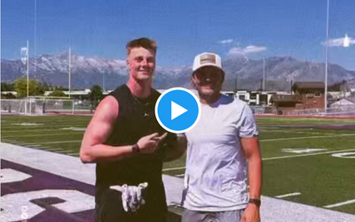 Broncos QB Zach Wilson works out with high school TE in Utah