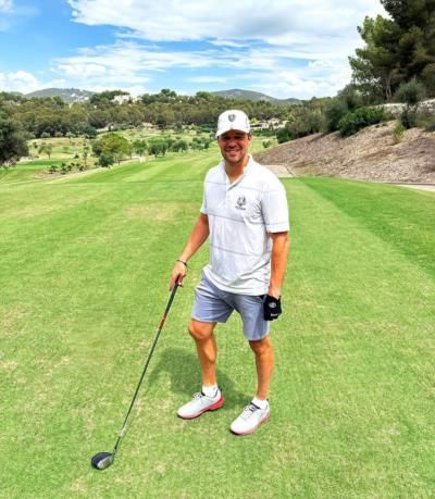 Michael Ballack Enjoys A Relaxing Day On The Golf Course