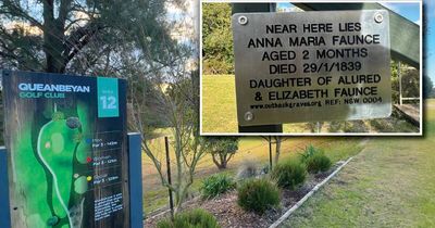 Who is the baby buried at Queanbeyan Golf Course?