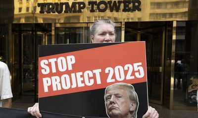 Democratic billboards stress Trump link to rightwing Project 2025 manifesto