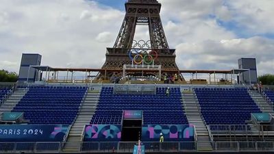 The Eiffel Tower Has a Great View of the Olympic Beach Volleyball Venue