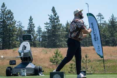 Jason Kelce won the American Century Championship’s Long Drive Contest, but Travis still holds bragging rights