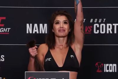 UFC on ESPN 59 video: Tracy Cortez sheds tears, clenches hair on scale after close shave