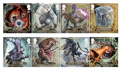 To celebrate 50 years of D&D, Royal Mail is selling monster stamps you can keep in a mimic's mouth