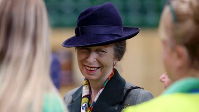 Princess Anne just wore the chicest sage green trouser suit with navy accessories for first public appearance since being struck by a horse