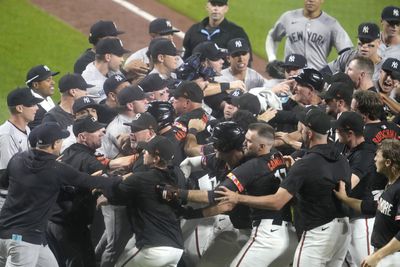 Every photo, video of the Yankees-Orioles bench-clearing melee after Heston Kjerstad got hit in the head