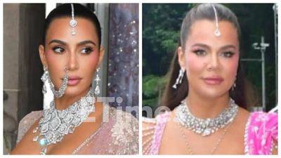 Kim Kardashian channels her inner desi girl; steps out with Khloe Kardashian for Day 2 of Anant Ambani and Radhika Merchant's Shubh Aashirwad