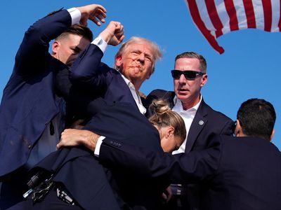 Pictured: Bloody Trump and chaotic scene after shooting at Trump’s Pennsylvania rally