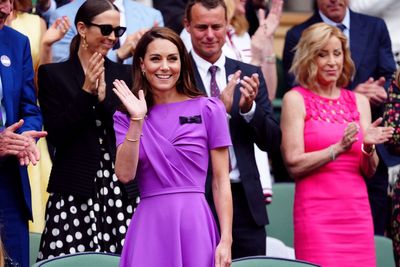 Kate Middleton beams in vivid purple dress at men’s Wimbledon final