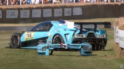 Glickenhaus Race Car Crashes Big at Goodwood