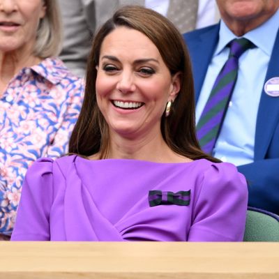 Princess Kate Wears a Royal-Approved, Purple Safiyaa Dress During Surprise Wimbledon Appearance