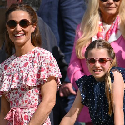 Pippa Middleton Matthews Repurposes Pink and White Floral Dress While Attending Wimbledon Alongside Sister, Princess Kate, and Niece, Princess Charlotte