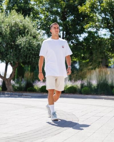 Lucas Vázquez Showcasing Style In A Crisp White T-Shirt