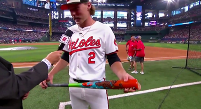 Gunnar Henderson delivered an incredible Scooby-Doo impression after showing off his customized Home Run Derby bat