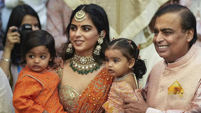 Isha Ambani's twins, Aadiya and Krishna, share a special bond with Mukesh Ambani