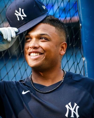 Willie Calhoun Poses In Navy Blue Outfit With Matching Cap