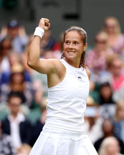 Daria Kasatkina Triumphs In White Outfit After Tennis Match Win