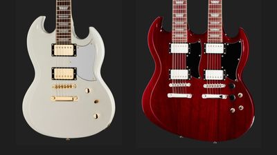 Harley Benton promises two “no frills rock machines” with its new SG-inspired DC-Custom II guitars – including a Jimmy Page-esque double-neck and stainless steel frets – starting from $244