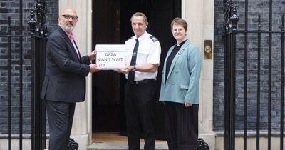 Children’s letters from Gaza handed in to Downing Street