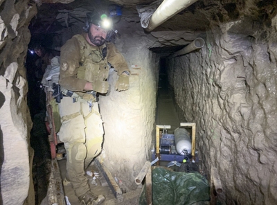 Pictured: a look inside alleged Tijuana drug smuggling tunnels after police find one too long to explore without oxygen tanks