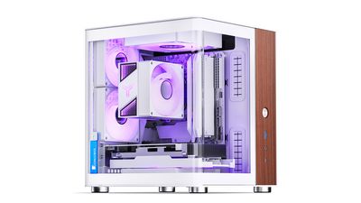 Jonsbo's new ITX case looks like a baby O11-Dynamic Mini with wood grain trim — TK-0 features a dual-chamber design that's faintly taller than a Coca-Cola bottle