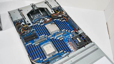 This is what a monstrous motherboard with 48 DDR5 memory slots looks like — it can support a staggering 24TB RAM using Samsung's 512GB DDR5 memory modules