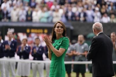 Princess Kate Middleton Makes Surprise Appearance At Wimbledon Men's Final