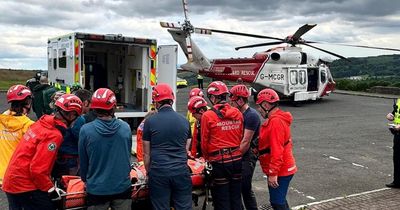 Person rushed to hospital after plunging 25ft from waterfall