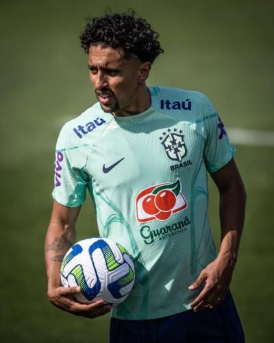 Marquinhos Showcasing Skills In An Intense Football Match