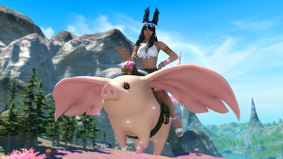 Final Fantasy 14 stuck a hat on a pig and got me to buy over $20 worth of boba for it like the fool I am