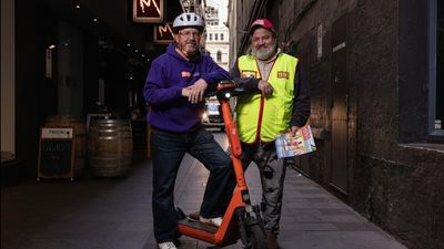 Opening eyes on homeless plight in urban scooter ride