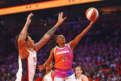 Kelsey Mitchell hit the coldest step-back buzzer-beater during the WNBA All-Star Game