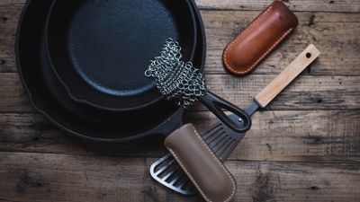 I bought this $12 scrubber and it’s a game-changer for cleaning cast iron pans