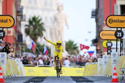 Tadej Pogačar obliterates field in stage 21 time trial to seal his third Tour de France victory and prestigious Giro-Tour double