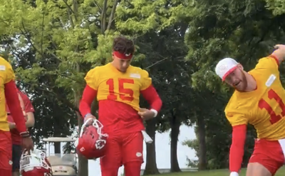 Carson Wentz avoided an injury walking to Chiefs camp and Patrick Mahomes wouldn’t let him hear the end of it