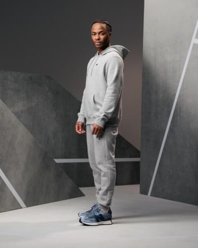 Raheem Sterling Wears Grey Tracksuit In Photo Shoot