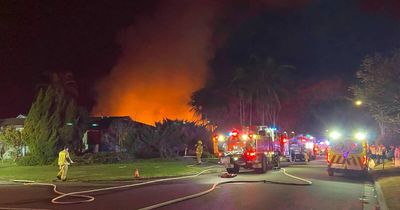 Car fire spread to house: roof collapsed, crews fought blaze for three hours
