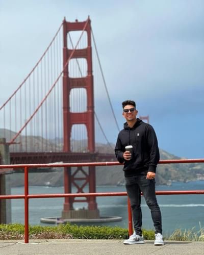 Ramón Urías Stylishly Posing With Coffee