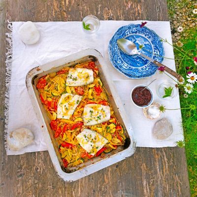 Baked bass, saffron rice, cherry fool – Nathan Outlaw’s Cornish summer recipes