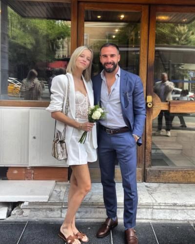 Dani Carvajal And Wife: Stylish Couple In Blue And White