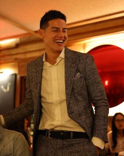 James Rodríguez's Stylish White Shirt And Charcoal Outfit